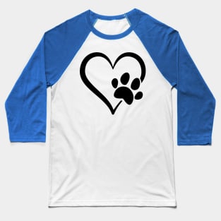 Dog paw in heart Baseball T-Shirt